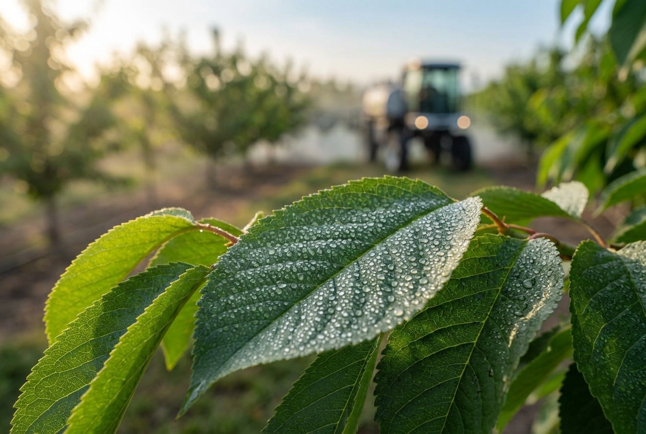 Aplicación foliar y distribución de pulverización agrícola